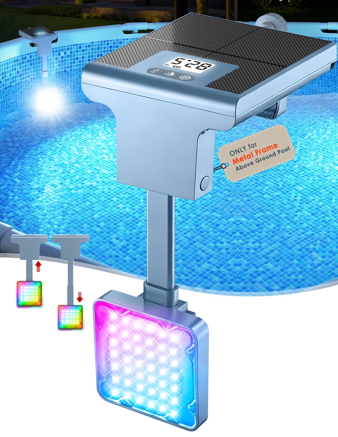 Amazon.com : LightHacker Solar Pool Lights for Metal Frame Above